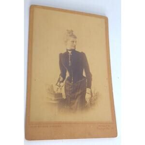 Antique 1891 Cabinet Card Photograph Tante Liechen Aunt German Berlin
